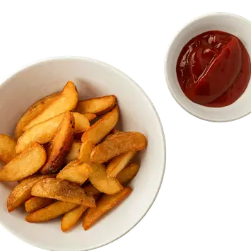 Картофельные дольки с кетчупом