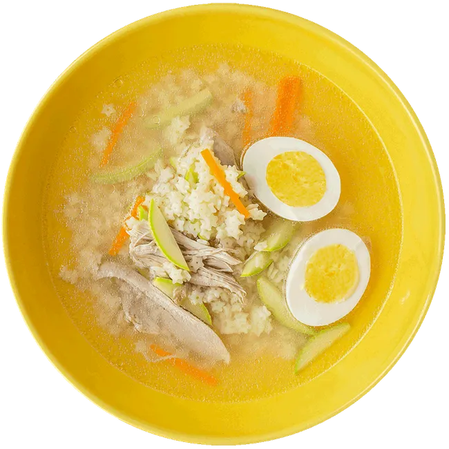 Домашний суп с цыплёнком и яйцом