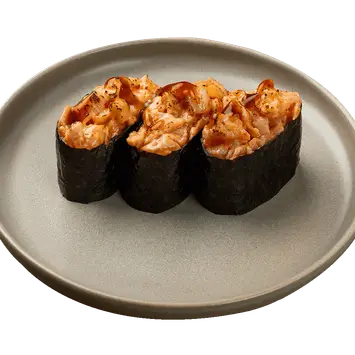 Суши с лососем, запечённые под спайси соусом (3 шт.)