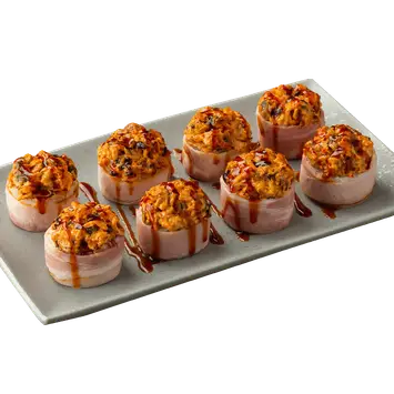 Ролл Испаньола с мидиями и беконом