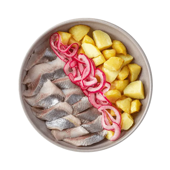 Маринованная сельдь с жареным картофелем 500 г