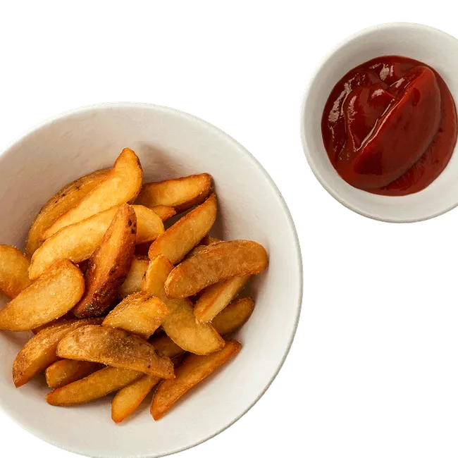 Картофельные дольки с кетчупом