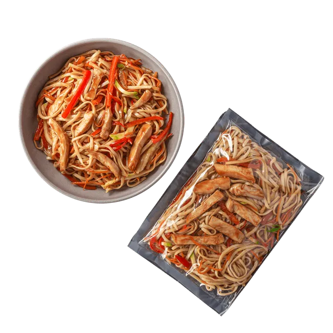 Удон с цыплёнком, овощами и соусом терияки 600 г