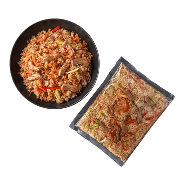 Рис со свининой, овощами и соусом терияки 600 г