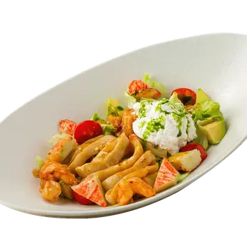 Морской салат с авокадо и рикоттой