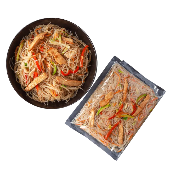 Фунчоза с цыплёнком, овощами и соусом терияки 600 г