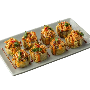 Ролл с угрём и крабом