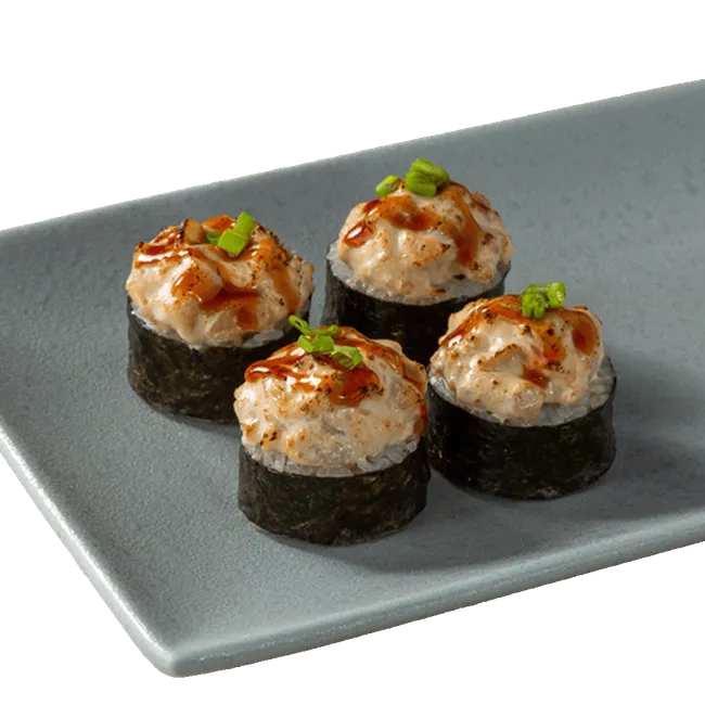Запечённый ролл с гребешками и угрём 1/2