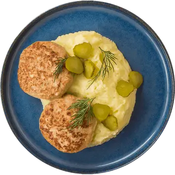 Котлеты из цыплёнка с картофельным пюре