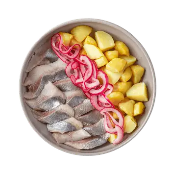 Маринованная сельдь с жареным картофелем 500 г