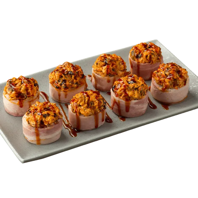 Ролл Испаньола с мидиями и беконом